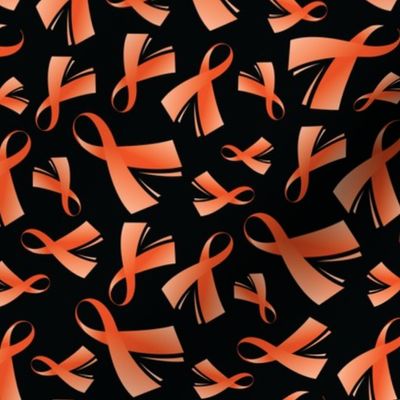 Kidney Cancer Awareness Ribbon Orange Ribbon BLACK-01-01-01