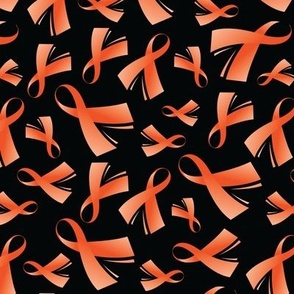 Kidney Cancer Awareness Ribbon Orange Ribbon BLACK-01-01-01