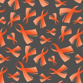 Kidney Cancer Awareness Ribbon Orange Ribbon Grey-01