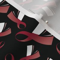 Head and Neck Cancer Awareness Ribbon Burgundy and White Ribbon on Black-01