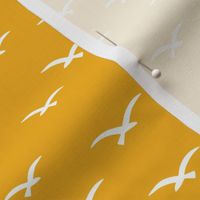 Seagulls on yellow