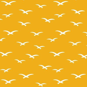 Seagulls on yellow