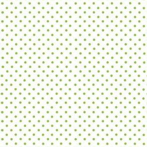 Vintage Strawberry Clusters-Flowers/ Green Polka-Dot on White  