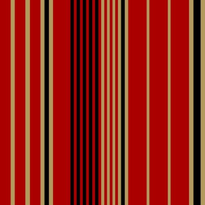 The Red and the Gold: Tri-Color Vertical Stripes