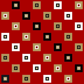 The Red and the Gold: Squares in the Field