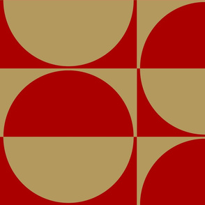 The Red and the Gold: Half Drop Half Circles - LARGE