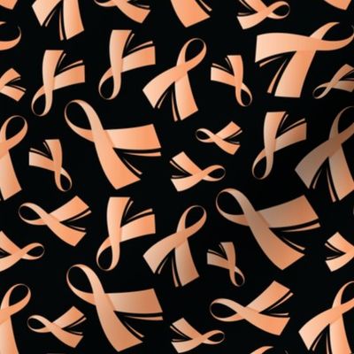 Gynecological Cancer Awareness Ribbon Peach Ribbon Black--01