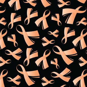 Gynecological Cancer Awareness Ribbon Peach Ribbon Black--01