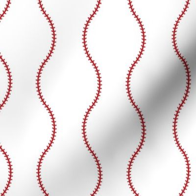 Baseball Stitches - vertical red baseball stitching stripes