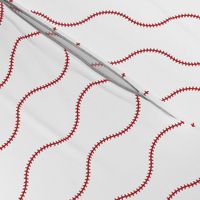 Baseball Stitches - vertical red baseball stitching stripes