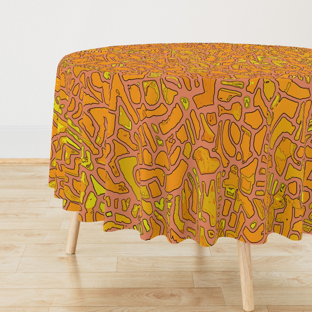 Batik - Mosaic Orange - Large Scale 54x48