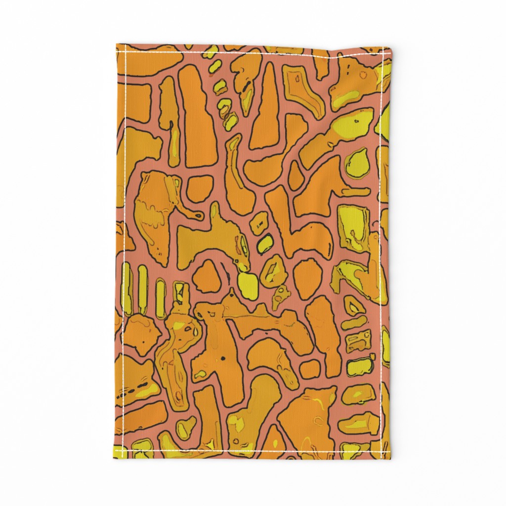 Batik - Mosaic Orange - Large Scale 54x48