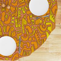 Batik - Mosaic Orange - Large Scale 54x48