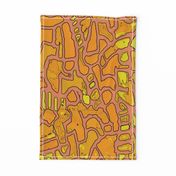 Batik - Mosaic Orange - Large Scale 54x48