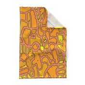 Batik - Mosaic Orange - Large Scale 54x48