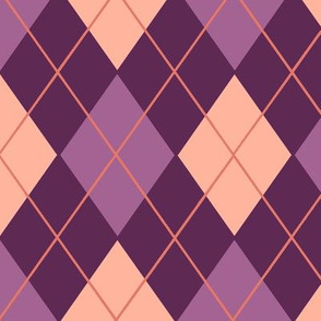 Classic Argyle Plaid in Plum and Peach