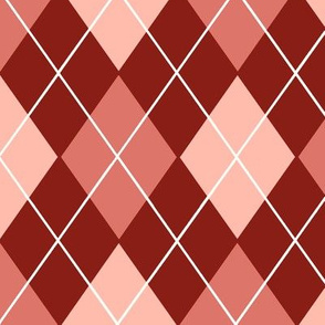 Classic Argyle Plaid in Burgundy Peach and Pink