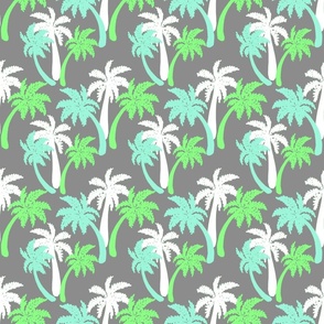 green palms on gray 6x6