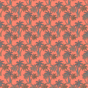 grey palms on coral 4x4