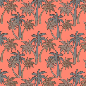grey palms on coral