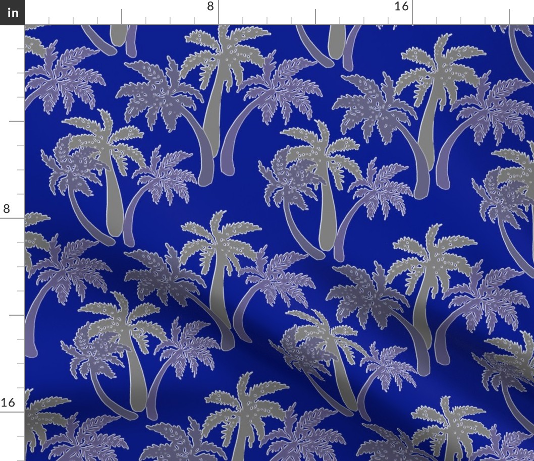 grey palms on navy