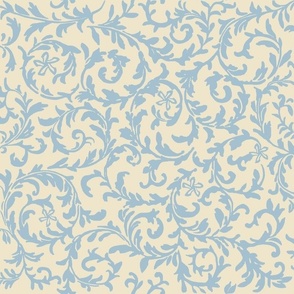 jasmine vine baby blue & khaki