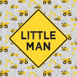 18" square panel - Little Man - Construction themed - LAD19