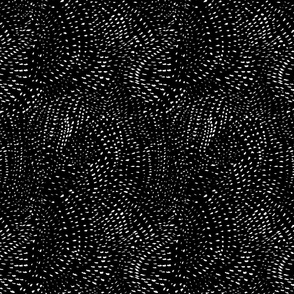 watercolor dots - white on black