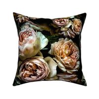Peony Roses Dark Moody Florals, vintage, romantic, Old Masters painterly