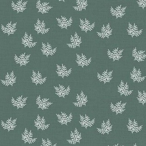 Feathery Fern Linen Enamel Green // small