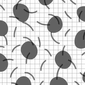 Vintage 90's Memphis grid spots marks - charcoal