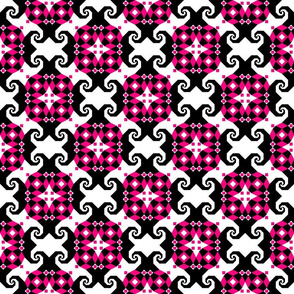 Stormy Seas - floating squares Pink Black