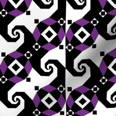 Stormy Seas - floating squares purple black