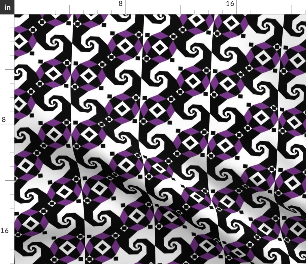 Stormy Seas - floating squares purple black