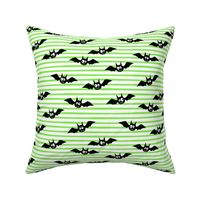 bats - cute halloween - green stripes - LAD19