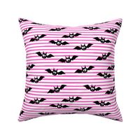 bats - cute halloween - pink stripes - LAD19