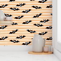 bats - cute halloween - orange stripes - LAD19