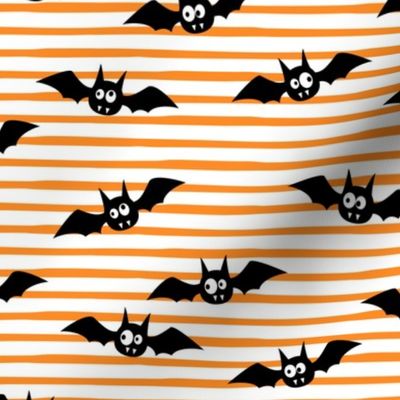 bats - cute halloween - orange stripes - LAD19