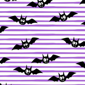 bats - cute halloween - purple stripes - LAD19