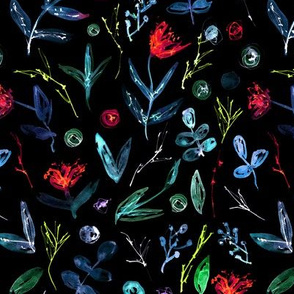 Summer night flowers • painted floral patterns
