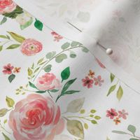 Watercolor Floral (smallest) Peach Blush Pink Blooms