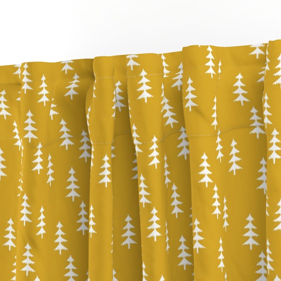 Trees (mustard) Woodland Forest Fabric