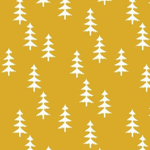 Trees (mustard) Woodland Forest Fabric