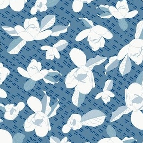 Japanese Magnolia Blue and white stitching