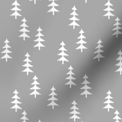 Trees (lighter gray) Woodland Forest Fabric