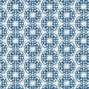 Japanese Geometric with  Stitching in Blue and White