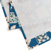 Siamese Cats - Cheater Quilt 6'' dark blue