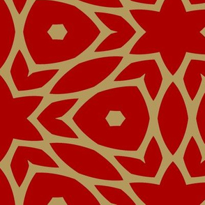 The Red and the Gold: Geometric Garden - Reverse Colors