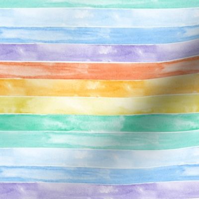 (small scale) watercolor rainbow stripes C19BS