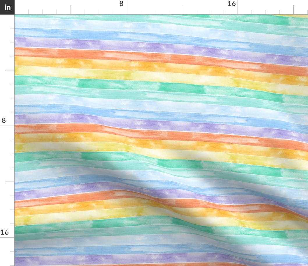 (small scale) watercolor rainbow stripes C19BS